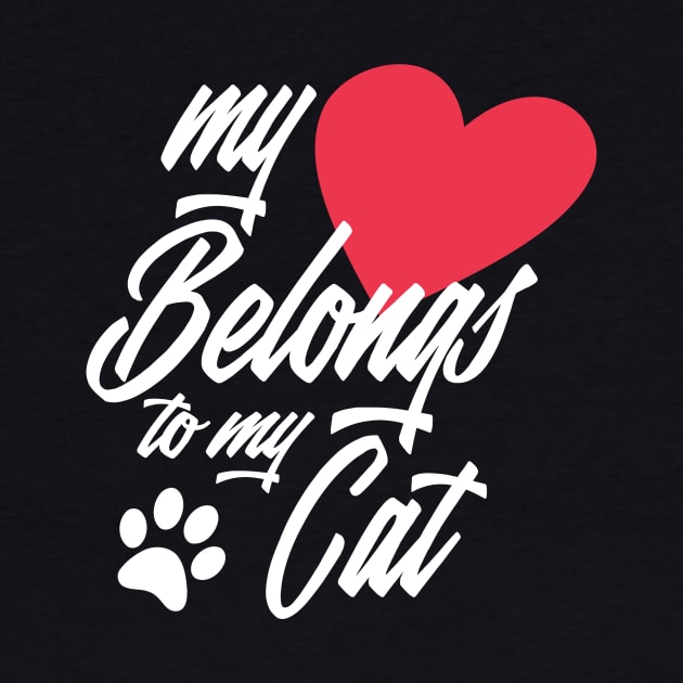 My Heart Belongs to My Cat Funny Valentine Calligraphy by Jasmine Anderson